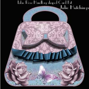 Beautiful Lilac Rose Handbag Shaped Card Kit