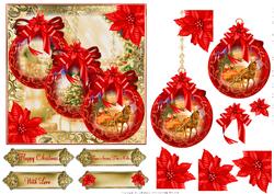 6x6 Red Christmas Baubles Topper