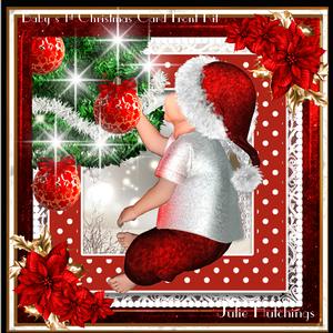 Baby Boy 1st Christmas Card Front Kit