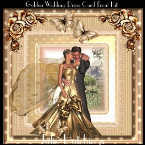 The Golden Wedding Dress Card Front Kit