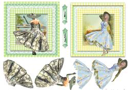 2x Vintage Style Ladies Toppers