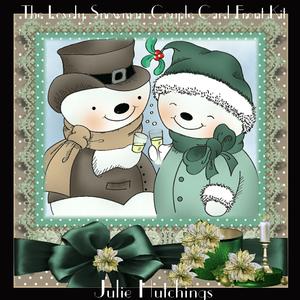 The Lovely Snowman Couple Card Front Kit