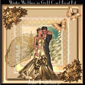 Winter Wedding in Gold Card Front Kit