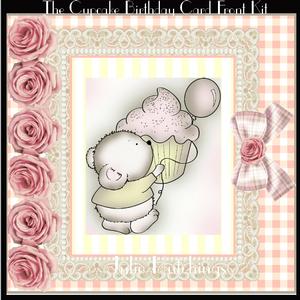 Cute Cupcake Birthday Card Front Kit