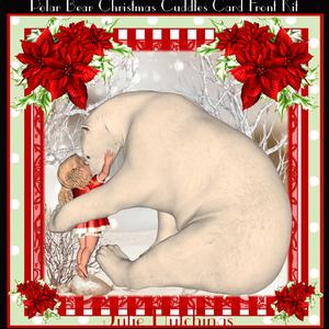 Polar Bear Cuddles Card Front Kit