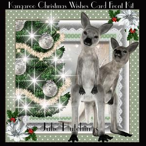 A Merry Kangaroo Christmas Card Front Kit