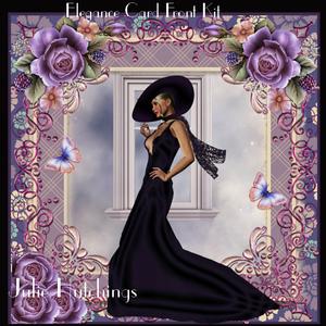 Elegance in Purple Dress Card Front Kit