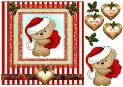 Scruffy Santa Bear Cute Topper