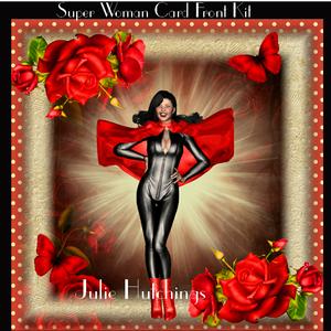 Super Woman Card Front Kit