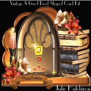Vintage Style a Good Read Shaped Card Kit