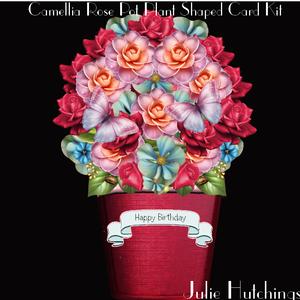 Camellia Rose Flutters Plant Pot Shaped Card Kit