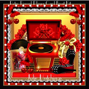 Beautiful Retro Record Player Card Front Kit