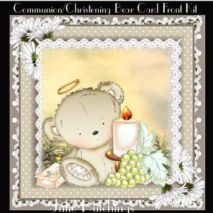 Confirmation and Communion Bear Card Front Kit