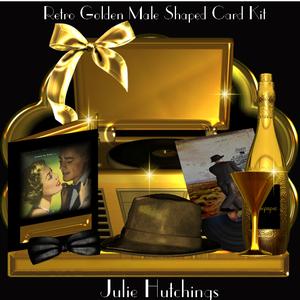 Retro Golden Shaped Male Card Kit