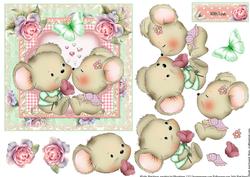 Sweet on You Cute 6x6 Card Topper with Decoupage