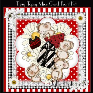 Tipsy Topsy Mice Card Front Kit