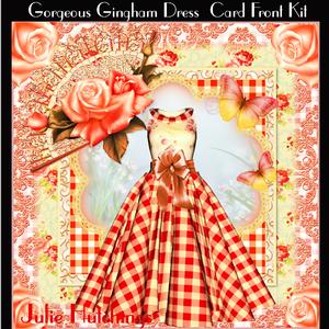 Beautiful Gingham Dress Card Front Kit