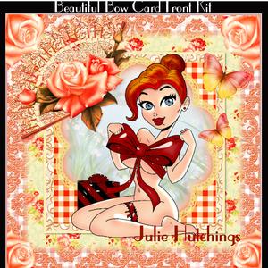 Beautiful Bow Retro Style Card Front Kit