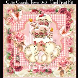 Cutie Cupcake Tower 8x8 Card Front Kit