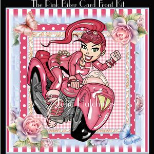 The Pink Biker Card Front Kit