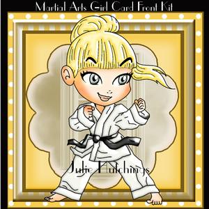 Martial Arts Girl Card Front Kit