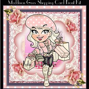 Maddison Goes Shopping Card Front Kit