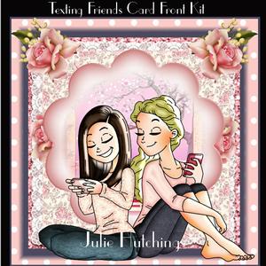 Texting Friends Card Front Kit