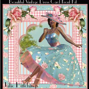 The Beautiful Vintage Dress Card Front Kit