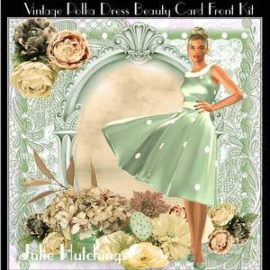 Vintage Polka Dot Dress Beauty Card Front Kit