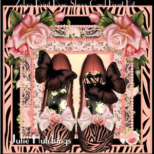 Zebra Print Rose Shoes Card Front Kit