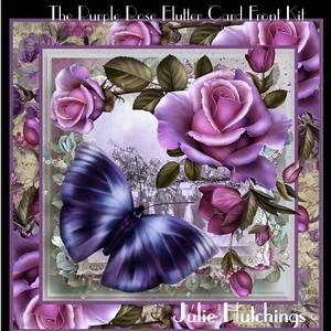 The Purple Rose Flutter Card Front Kit