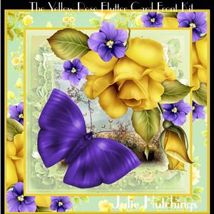 The Yellow Rose Flutter Card Front Kit