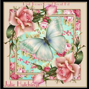 Beautiful Pink Roses Card Front Kit