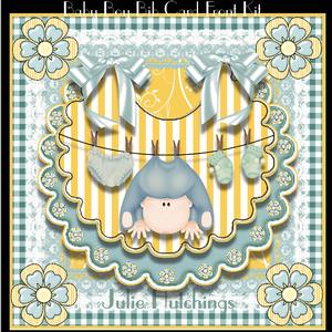 Beautiful Baby Boy Bib Card Front Kit