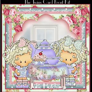 The Twins Tea Party Card Front Kit
