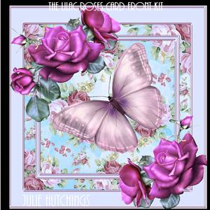 Beautiful Lilac Roses Card Front Kit