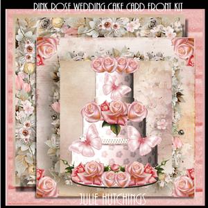 The Pink Rose Wedding Cake Card Front