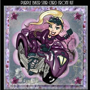 The Purple Biker Star Card Front Kit