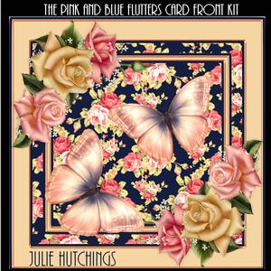The Pink and Blue Flutters Card Front Kit