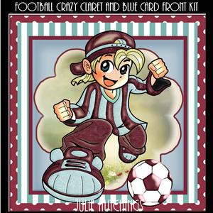 Football Crazy Claret and Blue Card Front Kit