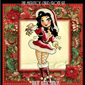 The Mistletoe Black Hair Card Front Kit