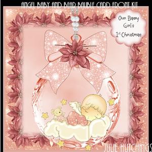 Baby and Bear Angel Bauble Card Front Kit