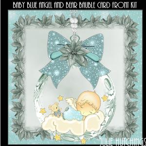 Baby Angel and Bear Card Front Kit