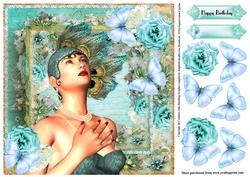 Blue Deco 8x8 Card Topper