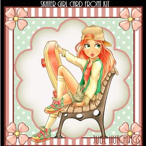 Skater Girl Card Front Kit