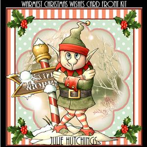 Warmest Christmas Wishes Card Front Kit