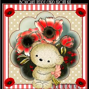 Bouquet Teddy Card Front Kit