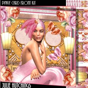 Pinkie the Deco Lady Card Front Kit