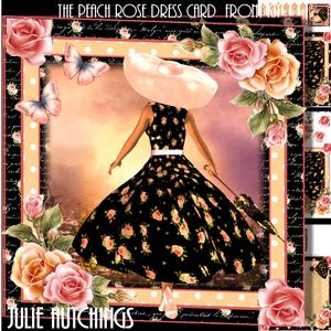 Beauty in a Peach Rose Dress Card Front Kit