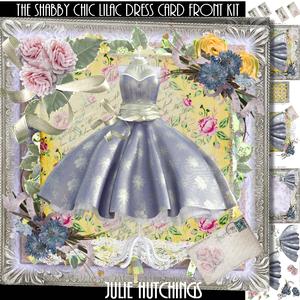 The Shabby Chic Lilac Dress Card Front Kit